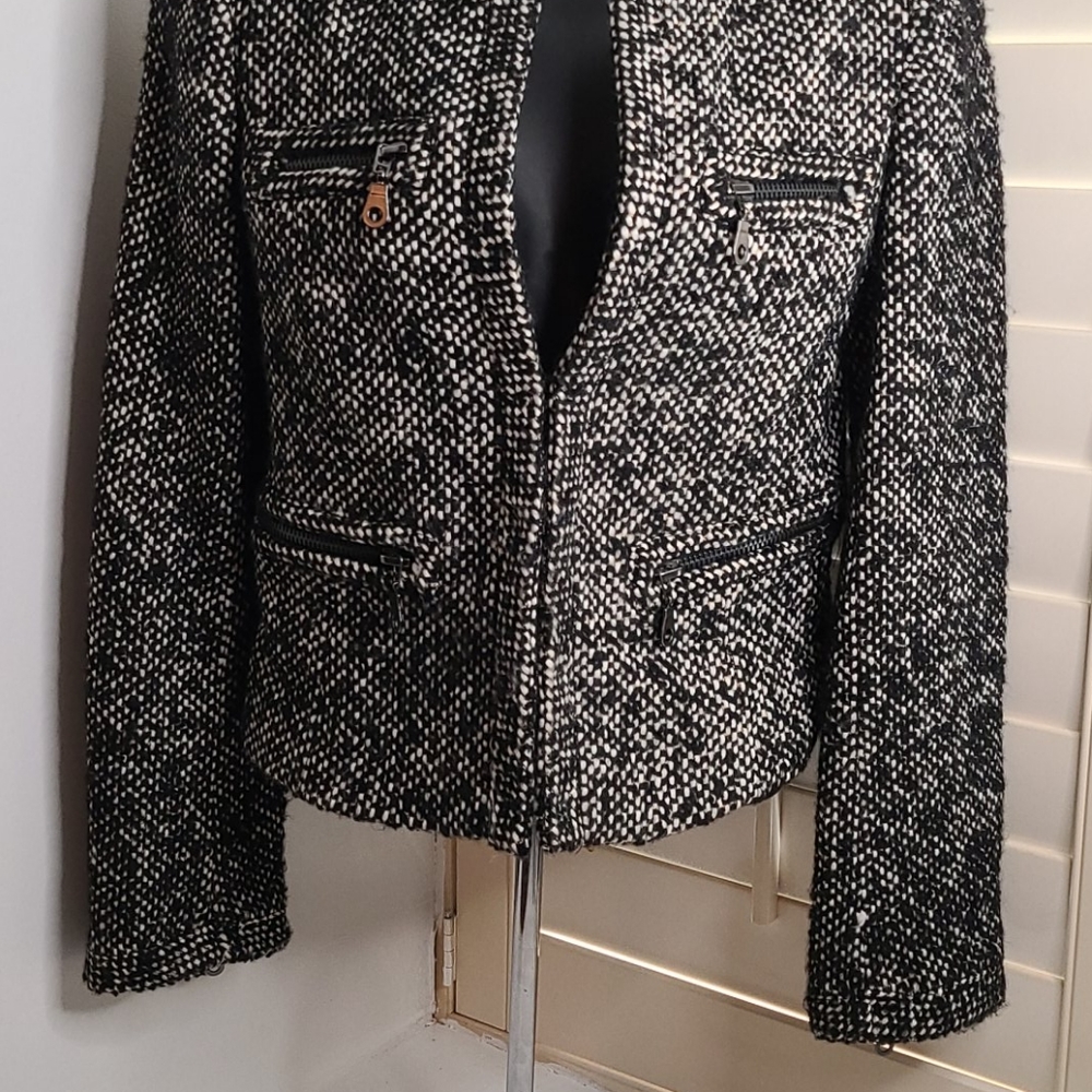 Zara Basic Tweed Jacket Size Small - image 2